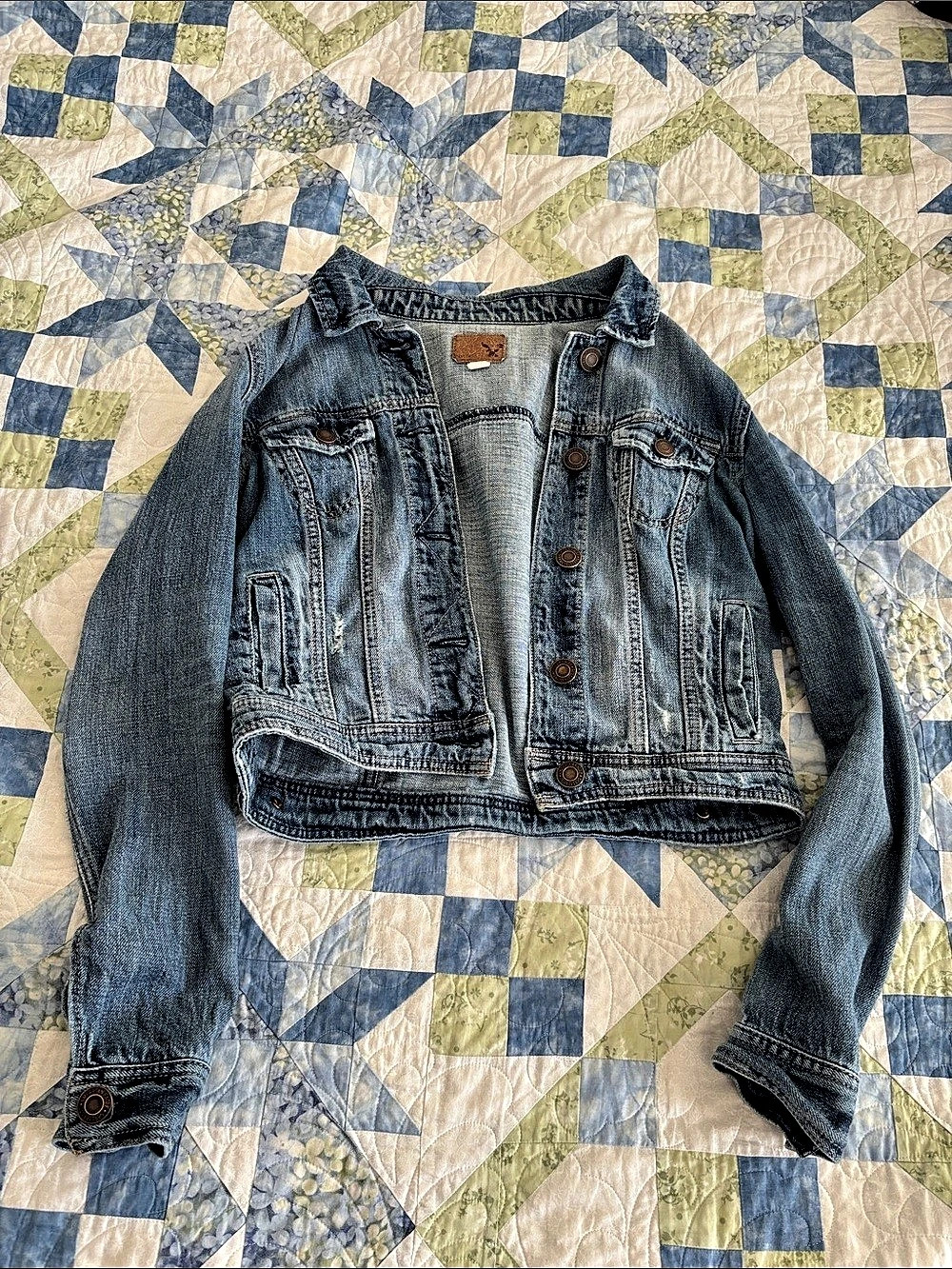 America Eagle Denim Jean Jacket Size Small